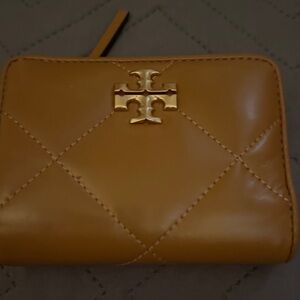 Tory Burch Tan Quilted Leather Wallet